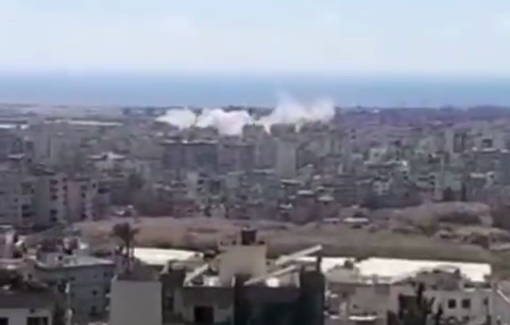 Thumbnail preview image for the video titled: An Israeli airstrike hits a a residential building in the southern Suburb of Beirut