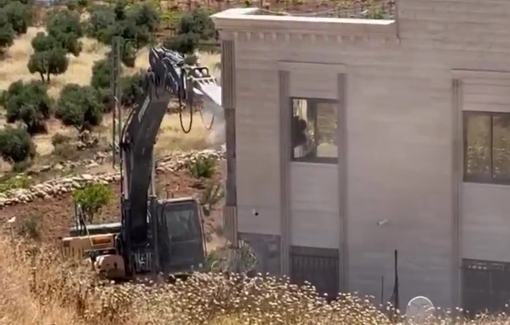Thumbnail preview image for the video titled: Israeli forces demolish a house in Khirbet Qalqas, south of Hebron