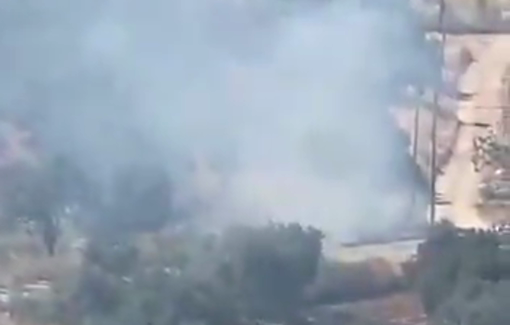 Thumbnail preview image for the video titled: Israeli settlers set fire to Palestinians’ lands in the Wadi area, on the outskirts of the village of "Jalud"