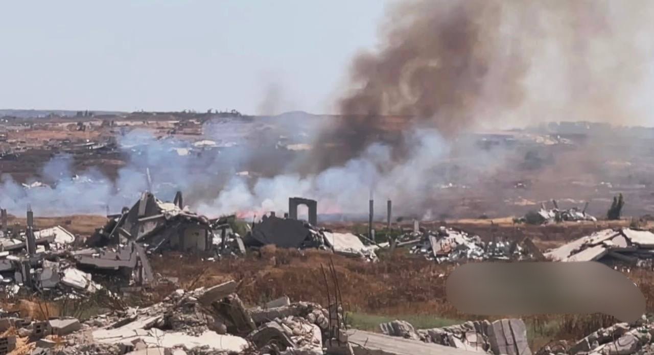 Thumbnail preview image for the video titled: IDF torches lands northeast of the Bureij camp, central Gaza