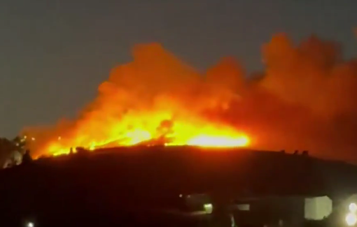 Thumbnail preview image for the video titled: Israeli settler gang burning fields and opening fire on civilian in Taybeh