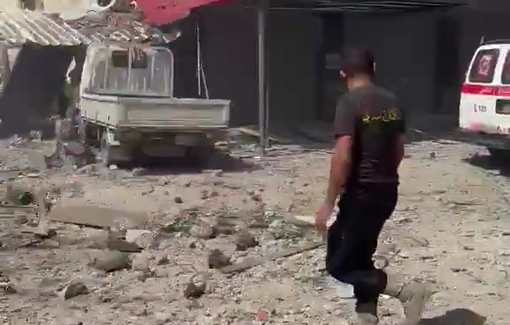 Thumbnail preview image for the video titled: Widespread destruction of the al-Maskan al-Sha'bi area in the city of Tyre following the bombing by the Israeli Air Force