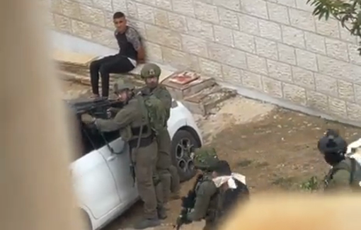 Thumbnail preview image for the video titled: Israeli soldiers employed a Palestinian child as a human shield during a house siege in Tubas