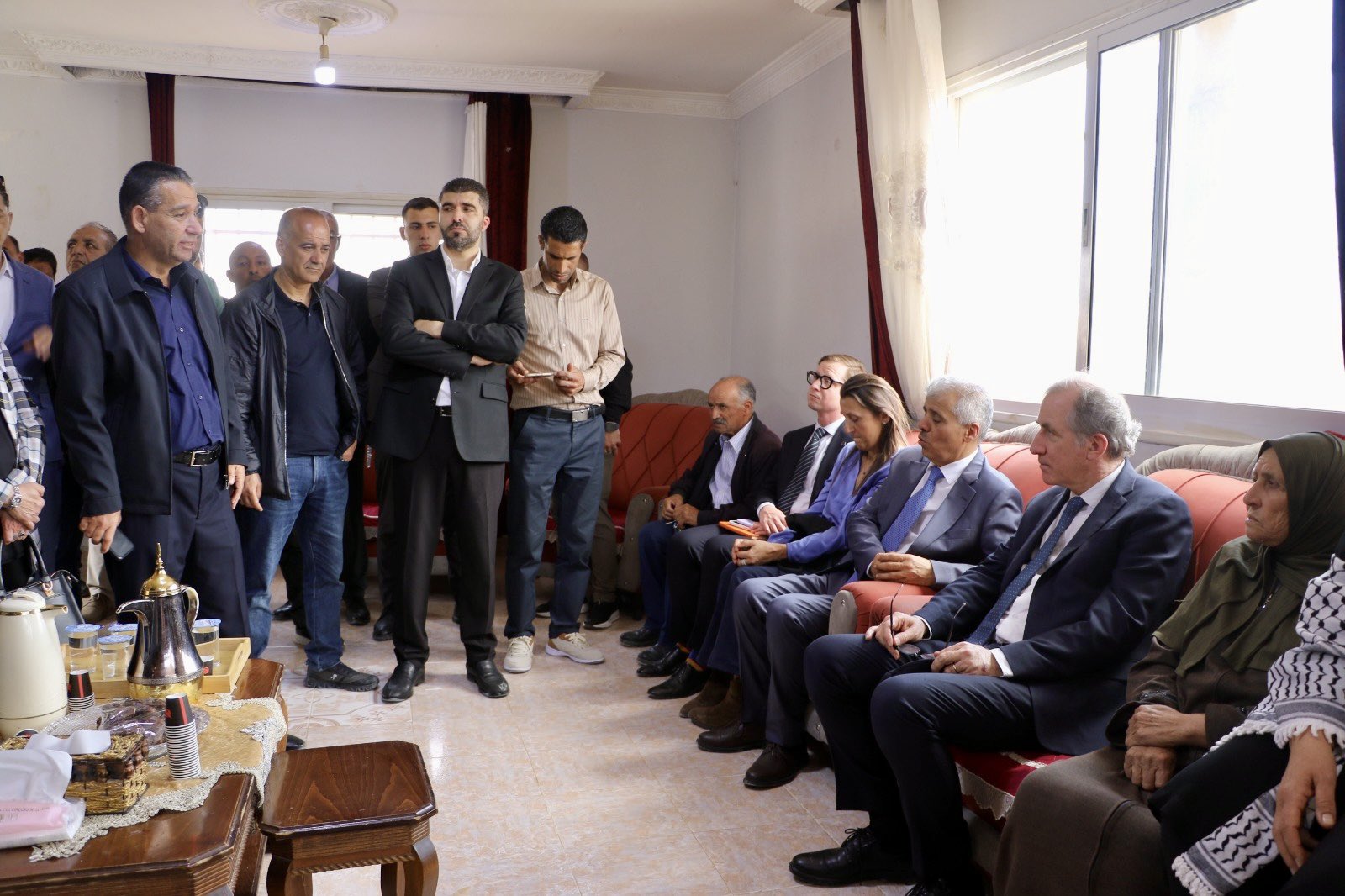 Thumbnail preview image for the video titled: Arab and international diplomats make solidarity tour of al-Mughayyir school