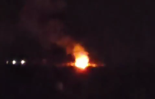 Thumbnail preview image for the video titled: A Merkava tank shelling Majdal Zoun after a failed attempted invasion tonight