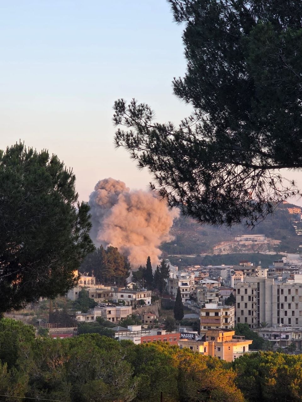 Thumbnail preview image for the video titled: Israeli forces launched heavy strikes on Nabatieh City