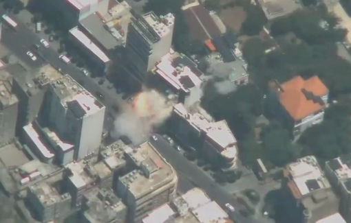 Thumbnail preview image for the video titled: Israeli warplanes targeted a densely populated residential area in Ghobeiry, killing at least 3 and injuring 15