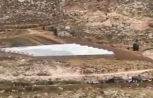 Thumbnail preview image for the video titled: Palestinian protest against new settlement in Tarousa area in Dura suppressed by Israeli forces with stun grenades and live bullets