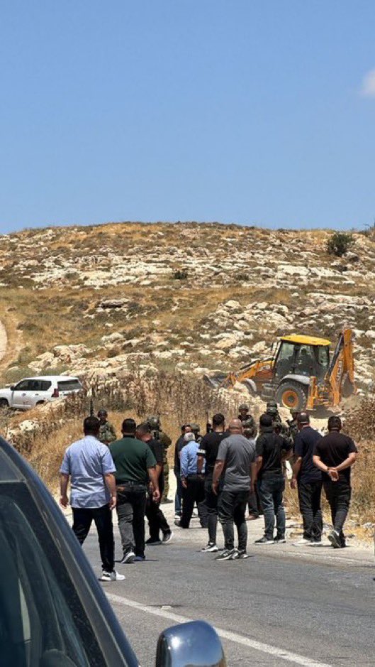 Thumbnail preview image for the video titled: Scenes from the ongoing incursion by Israeli settlers into Jabal Tarousa in Dura, south of Hebron