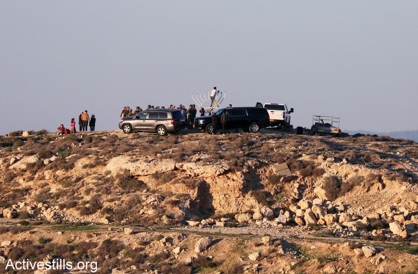 Thumbnail preview image for the video titled: Israeli settlers, accompanied by Orit Strock and soldiers, stormed Jabal Tarousa as the government announced a new settlement, “Nahal Doron.”