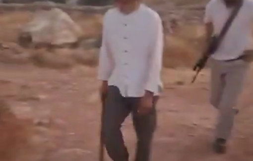 Thumbnail preview image for the video titled: Settler Noam Jackson disturbed a solidarity event in Khirbet at-Tawil