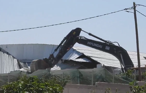 Thumbnail preview image for the video titled: In Khaldiyye, a suburban area south of the city of Yatta,Israeli forces demolished a residential home and a cowshed.