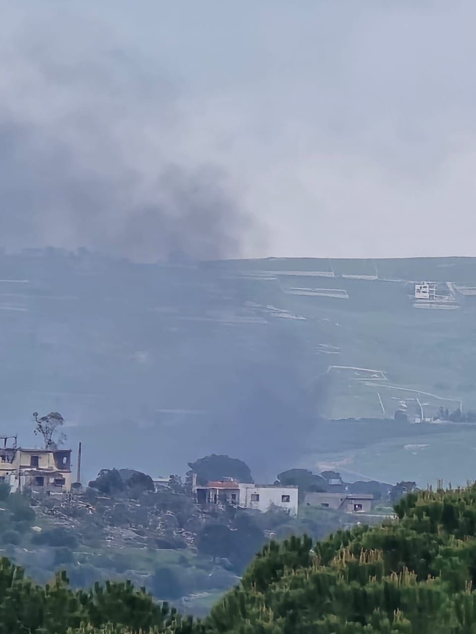 Thumbnail preview image for the video titled: Israel is burning civilian homes in Qantara, South Lebanon, despite it is not a military position