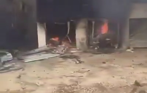 Thumbnail preview image for the video titled: Israeli forces setting fire to civilian homes in Aitaroun in southern Lebanon