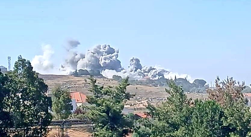Thumbnail preview image for the video titled: Nabatieh city and upper Nabatieh (Faouqa) were attacked heavily by Israeli airstrike despite the ceasefire