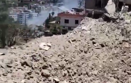 Thumbnail preview image for the video titled: In Zibdine, South of Nabatieh, massive Israeli strikes devastated entire neighborhood