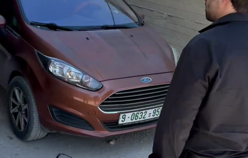 Thumbnail preview image for the video titled: Fahd Abu Haikal, the father of seven-month-old Sam, killed by Israeli soldiers, showed the bullet impacts on his car
