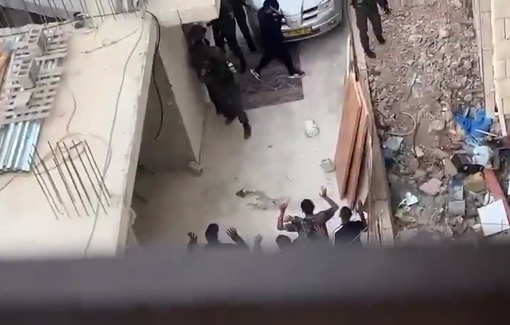 Thumbnail preview image for the video titled: Israeli forces abuse citizens during a raid on the Kafr Aqab neighborhood in preparation for demolishing buildings
