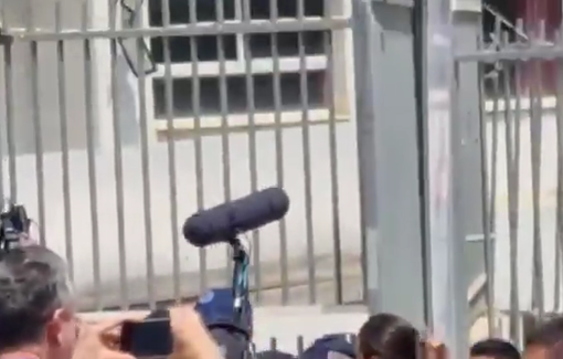 Thumbnail preview image for the video titled: MK Zvi Sukkot attempted to enter a school in Umm al-Fahm, a city in the 1948 occupied territories, in order to