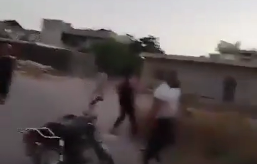 Thumbnail preview image for the video titled: Residents of Abidin, southern Syria, resisted the Israeli troop incursion by throwing stones and rocks