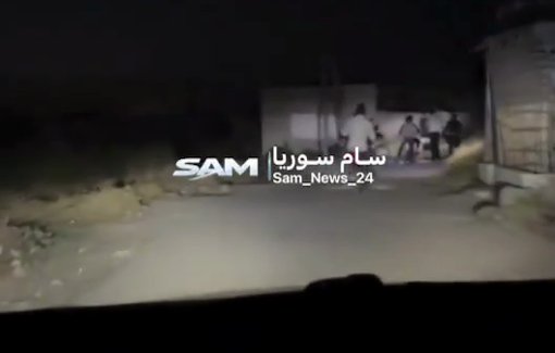 Thumbnail preview image for the video titled: The residents of Abidin (southern Syria) blocking the roads to prevent the Israeli occupation forces from infiltrating the area