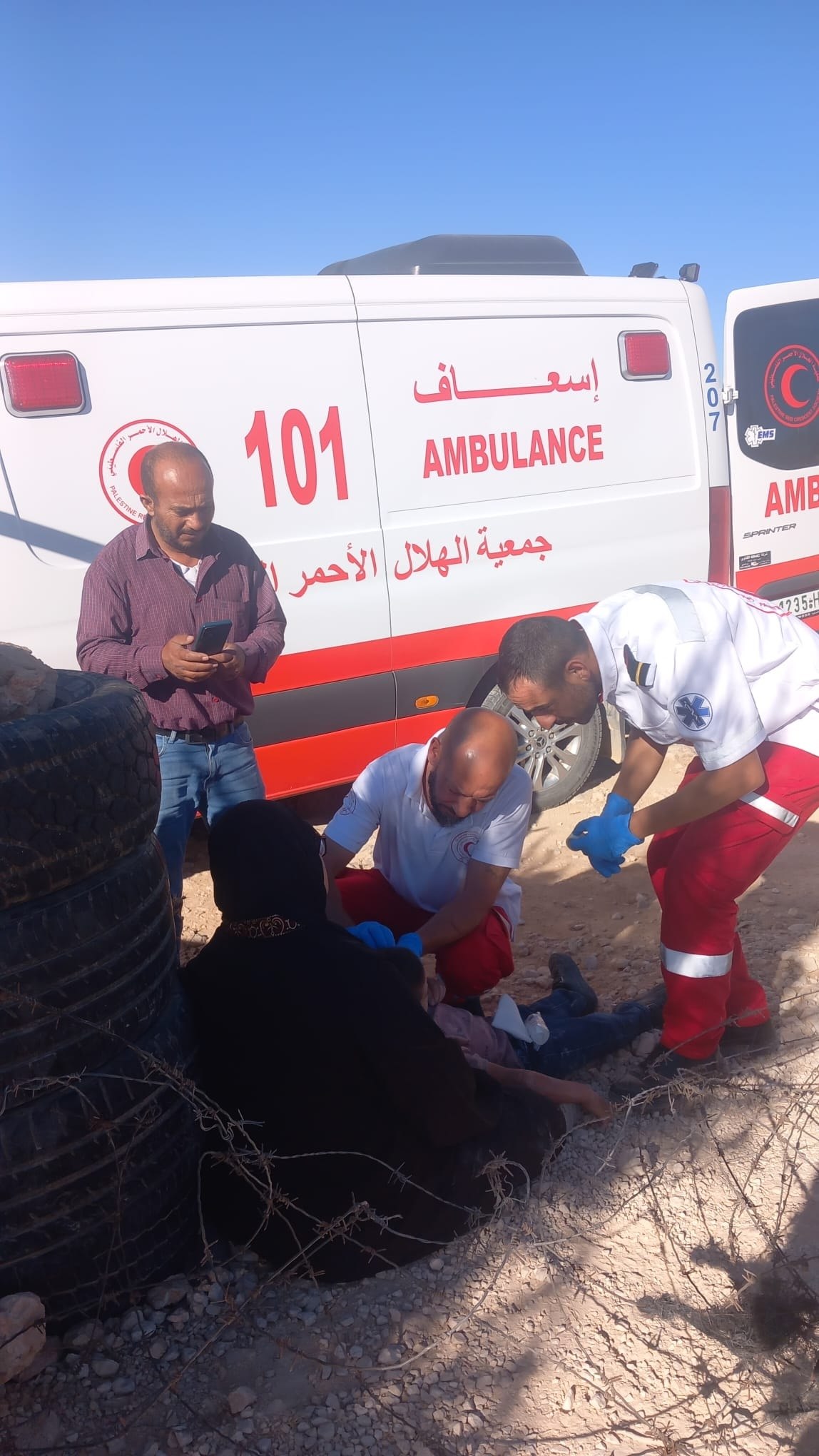 Thumbnail preview image for the video titled: In Huwara, an elderly man was pepper sprayed by Moshe Bialystocki and was taken to hospital