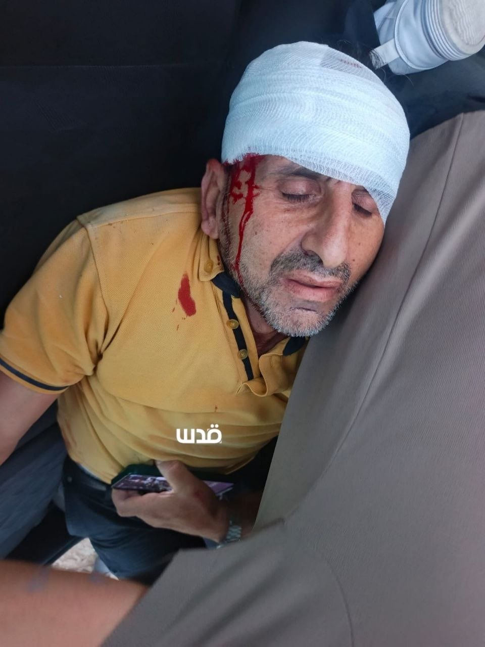 Thumbnail preview image for the video titled: Settlers also invaded and attacked Urif village, setting more land on fire there and attacking local residents