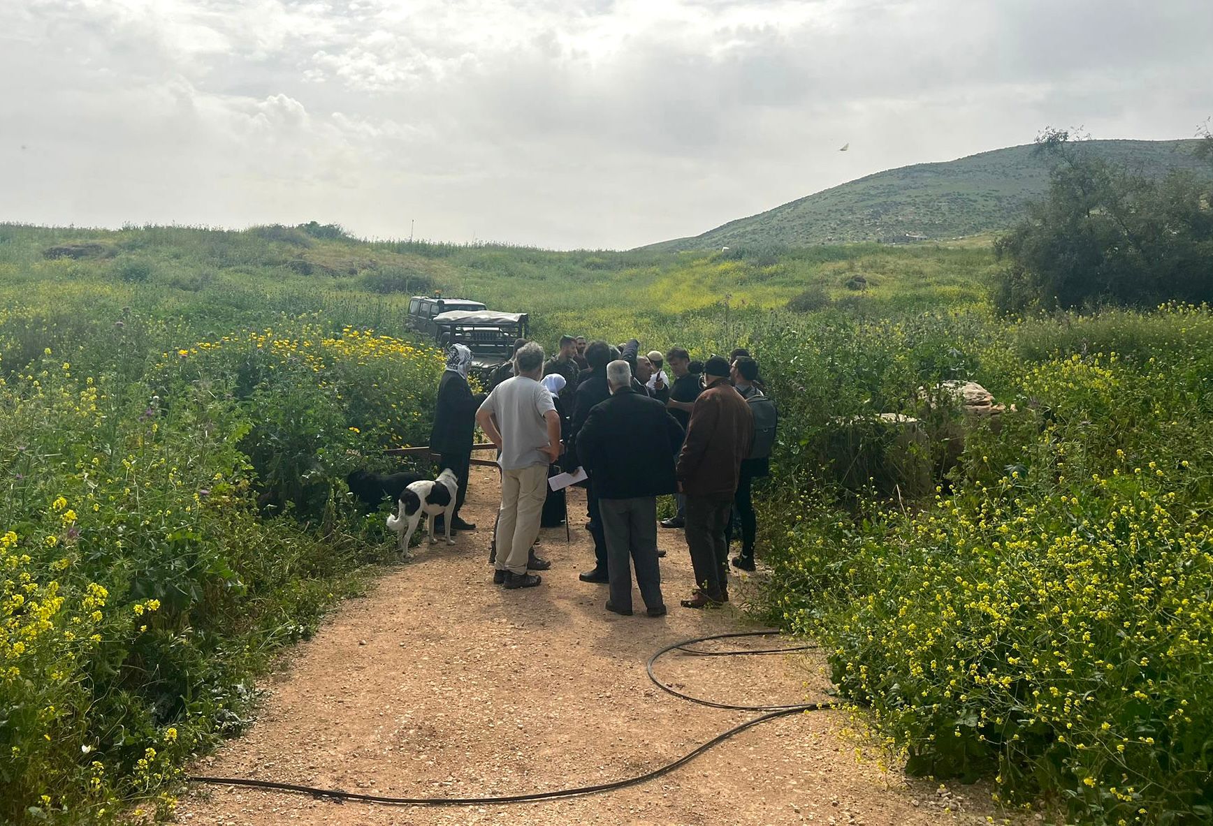 Thumbnail preview image for the video titled: David Sharvit and soldiers prevent a Palestinian family of Ein Shibli to return to its home