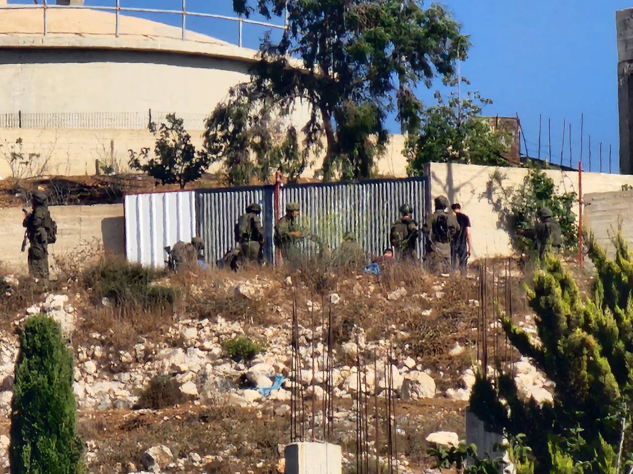 Thumbnail preview image for the video titled: Israeli forces detain a number of Palestinians during a raid on the village of Tell, as an act of collective punishment