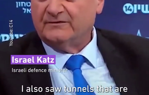 Thumbnail preview image for the video titled: Israeli Defence Minister Israel Katz brags about the complete destruction of Gaza and South Lebanon