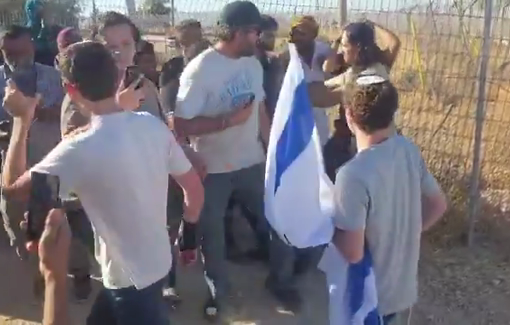 Thumbnail preview image for the video titled: Israeli violent settlers invaded Umm al-Khair to plant Israeli flags and try to steal another tract of land