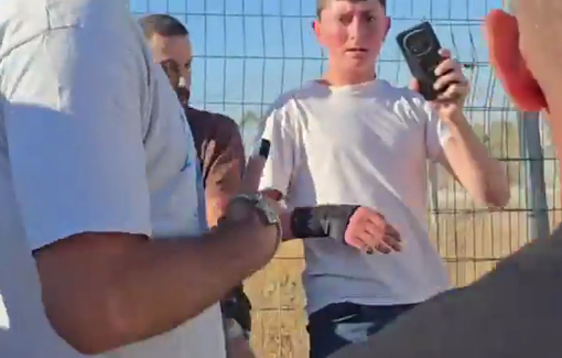 Thumbnail preview image for the video titled: Israeli violent settlers invaded Umm al-Khair to plant Israeli flags and try to steal another tract of land