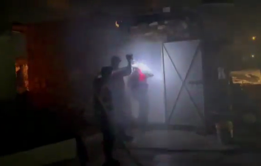 Thumbnail preview image for the video titled: Settlers attacked the Palestinian village of Tuba in Masafer Yatta, setting Palestinian homes and vehicles on fire.