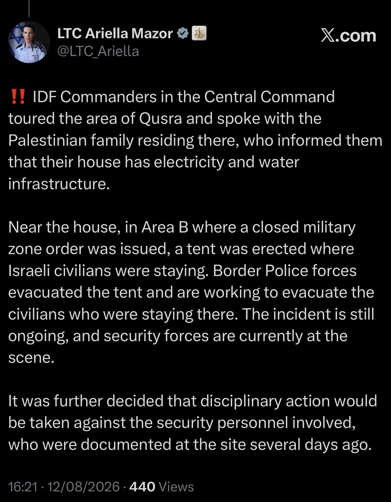 Thumbnail preview image for the video titled: During the night the IDF launched a massive invasion of Qusra, by morning they occupied a Palestinian house as a temporary base.