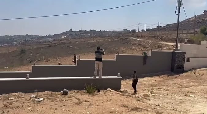 Thumbnail preview image for the video titled: Israeli settlers, backed by soldiers, continue to besiege the homes of the Abu Rida and Hassan families in Qusra