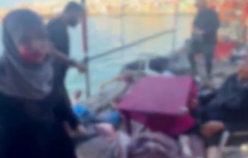 Thumbnail preview image for the video titled: First moments following Israeli massacre at Gaza Port café