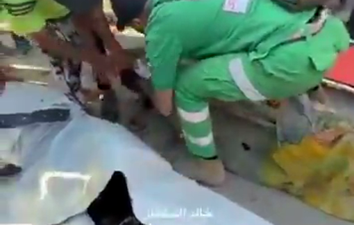 Thumbnail preview image for the video titled: Massacre scene at Gaza Port after Israel bombed a busy cafe