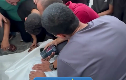 Thumbnail preview image for the video titled: Bereaved young men mourn loved ones killed by Israel ar Gaza Port