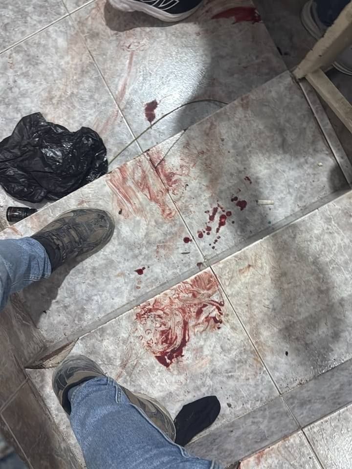 Thumbnail preview image for the video titled: Traces of blood of Fathi Khazem ‘Abu Raad’ following his execution t home by Israeli Special Forces