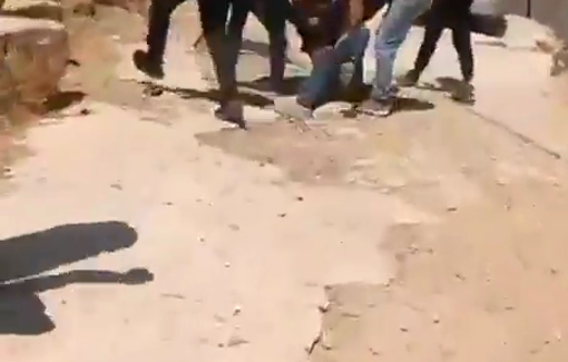 Thumbnail preview image for the video titled: Moment when residents were shot by Israeli settler gunfire during the pogrom in Wadi Sa'ir