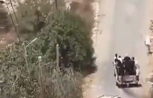 Thumbnail preview image for the video titled: A lot of Israeli pickups full of armed soldiers invaded Qusra