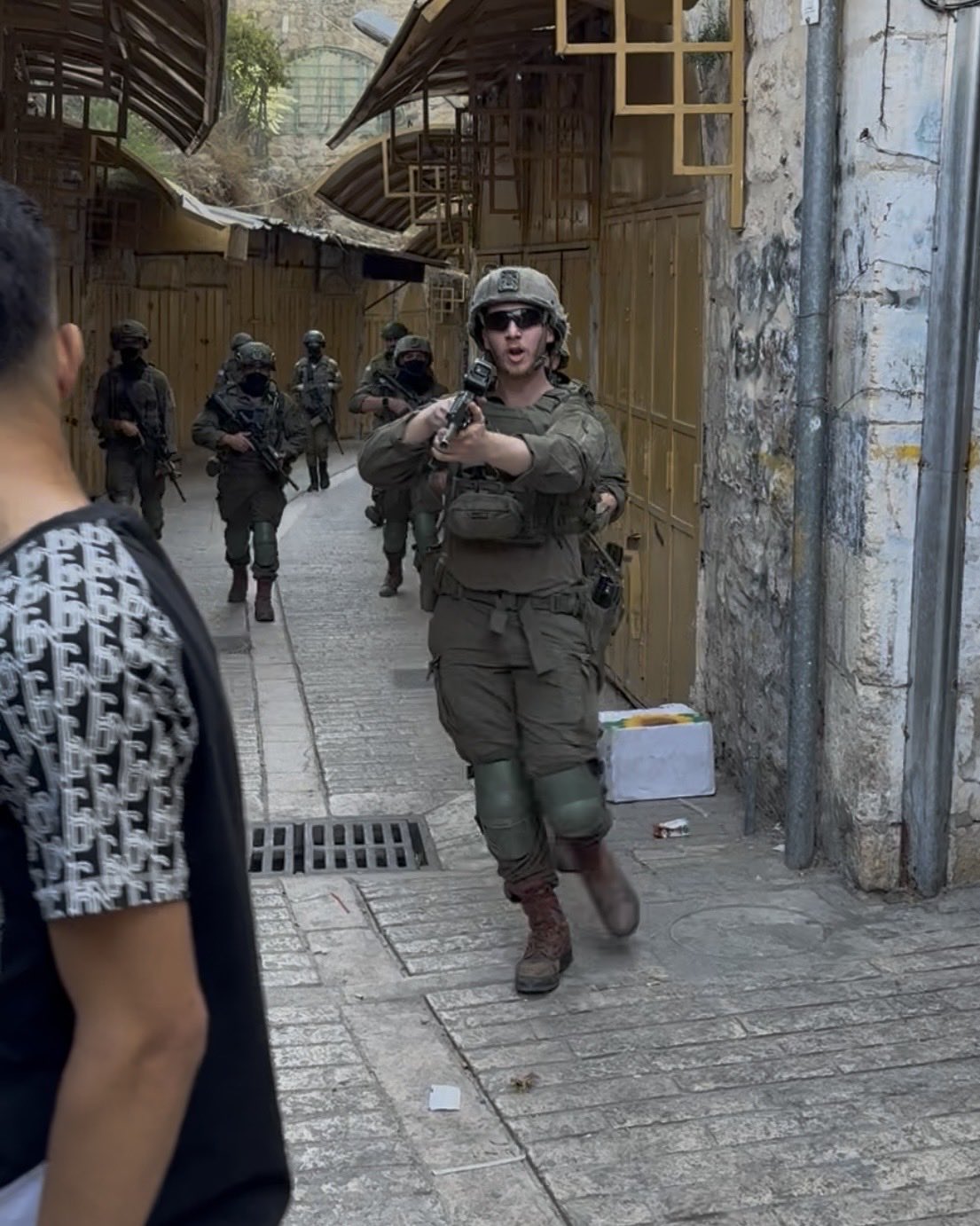 Thumbnail preview image for the video titled: What Palestinians in Hebron’s Old City endure every Shabbat during settler marches