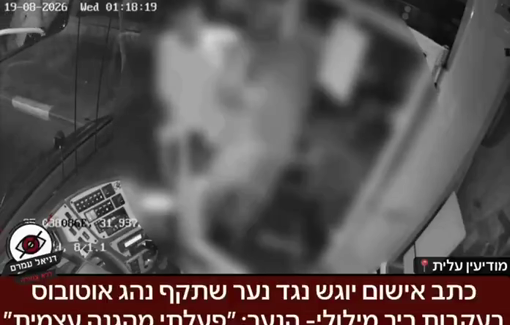 Thumbnail preview image for the video titled: Another brutal attack of a Palestinian bus driver, by ultra-Orthodox youth in Modi'in Illit settlement
