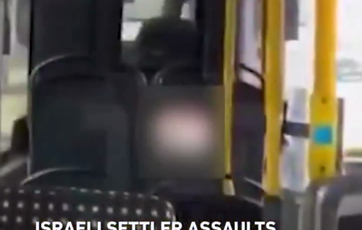 Thumbnail preview image for the video titled: Palestinian bus driver Khaled Oweisat brutally assaulted in Jerusalem by a Kahanist
