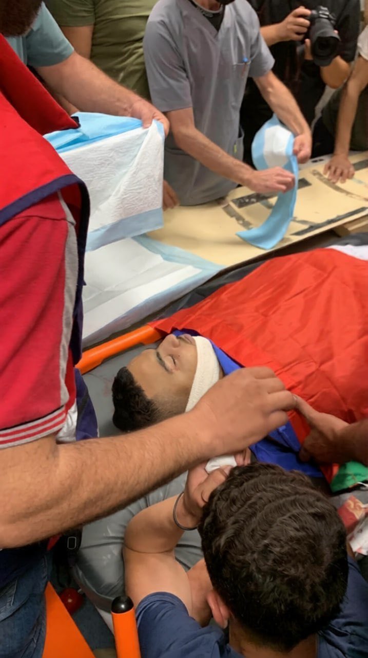 Thumbnail preview image for the video titled: The body of 15-year-old Khalil Rasem Abu Aliya, killed by Israeli forces backing a settler attack on Al-Mughayyir