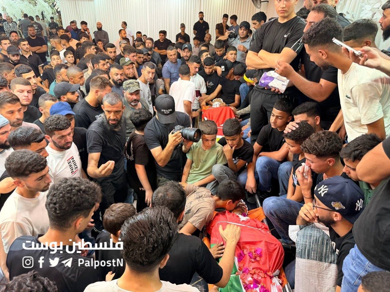 Thumbnail preview image for the video titled: Farewell ceremony for Omar Al-Naasan, executed by Israeli sniper in Al-Mughayyir
