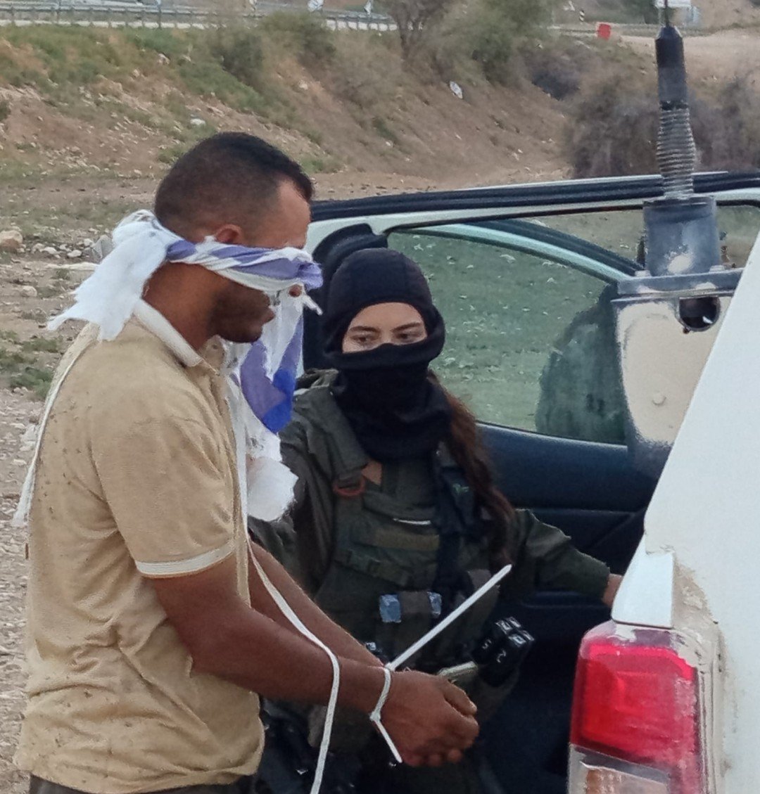 Thumbnail preview image for the video titled: Israeli soldiers arrested and abused a resident of Ein al-Hilweh who try to feed his cows