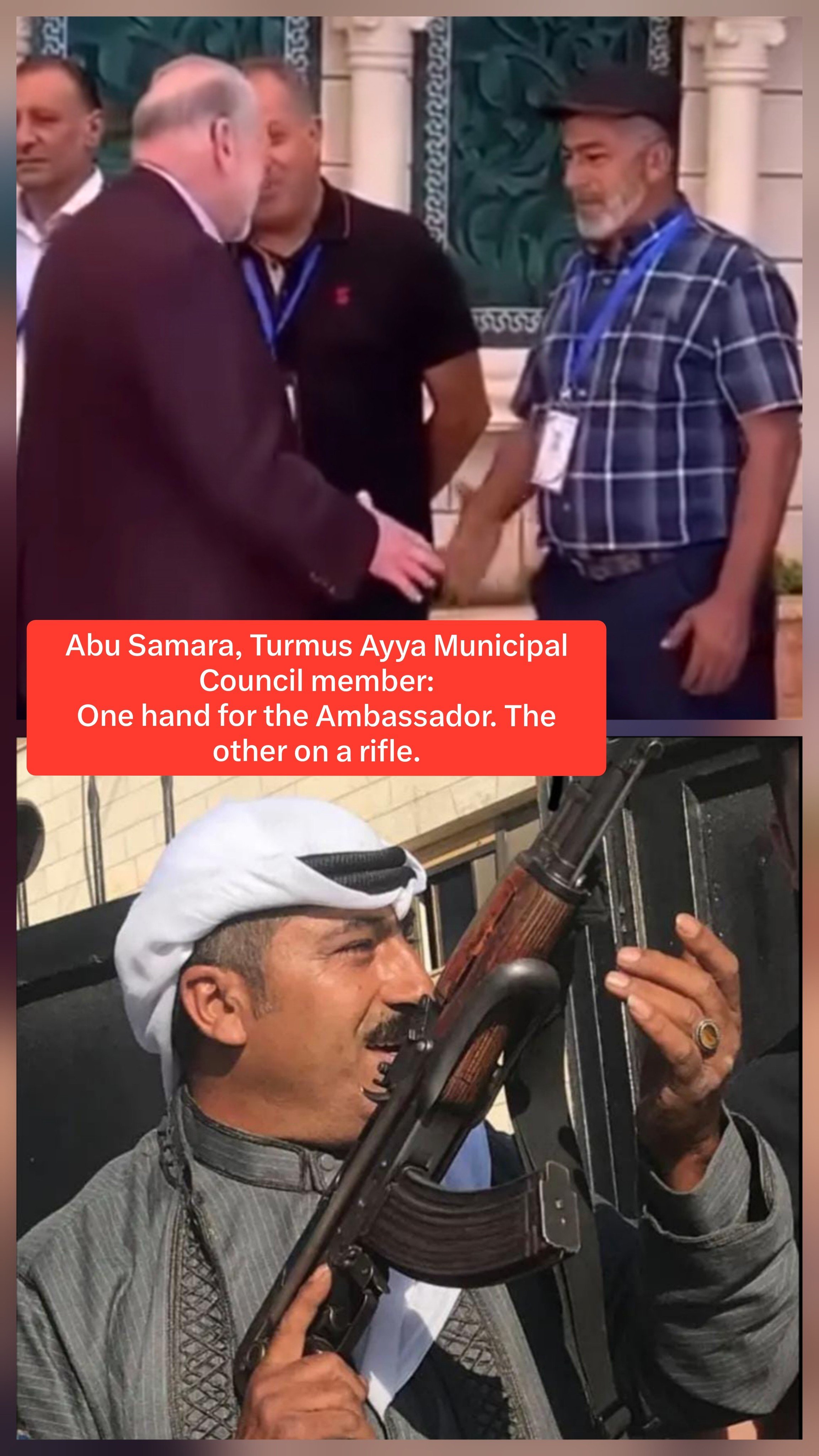 Thumbnail preview image for the video titled: Amichav Melat claimed to be the man in the ATV who provoked Huckabee in Turmus Ayya