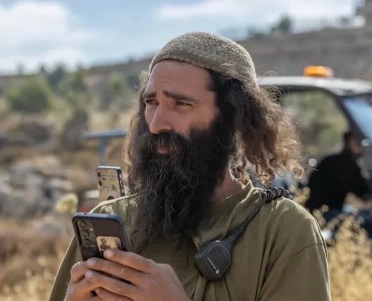 Thumbnail preview image for the video titled: Amishave Melat, settler of Emek Shilo terror outpost, harassing Turmus Ayya resident