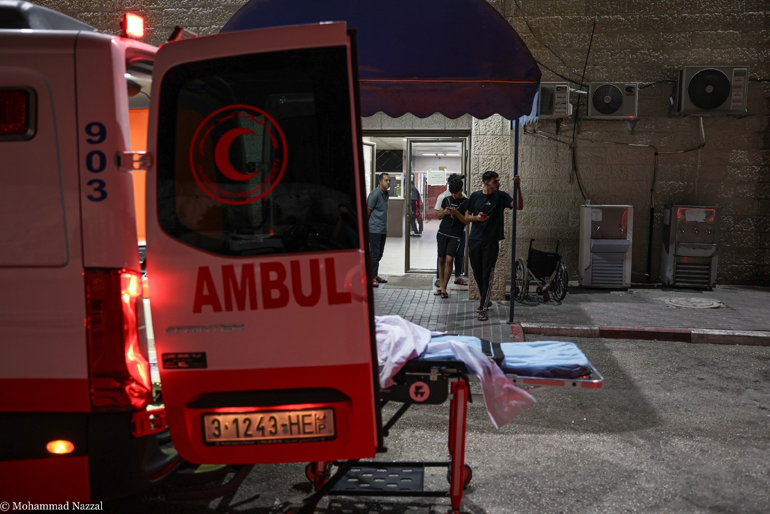Thumbnail preview image for the video titled: Wounded people arrived at Darwish Nazzal Government Hospital in Qalqilya following a settler attack on the village of Hajjah